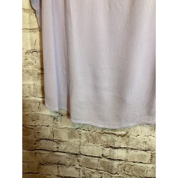 COMO Vintage Peasant Top Womens 2X Light Purple Embroidered Tie Neck Boho Hippie - Picture 5 of 14